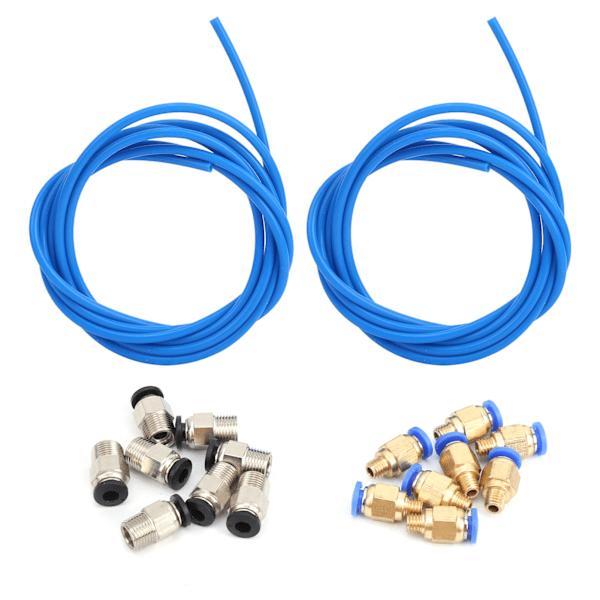 3D-printertilbehør 2 stk Blå PTFE-rør 8 stk M10 8 stk M6 pneumatisk kontakt