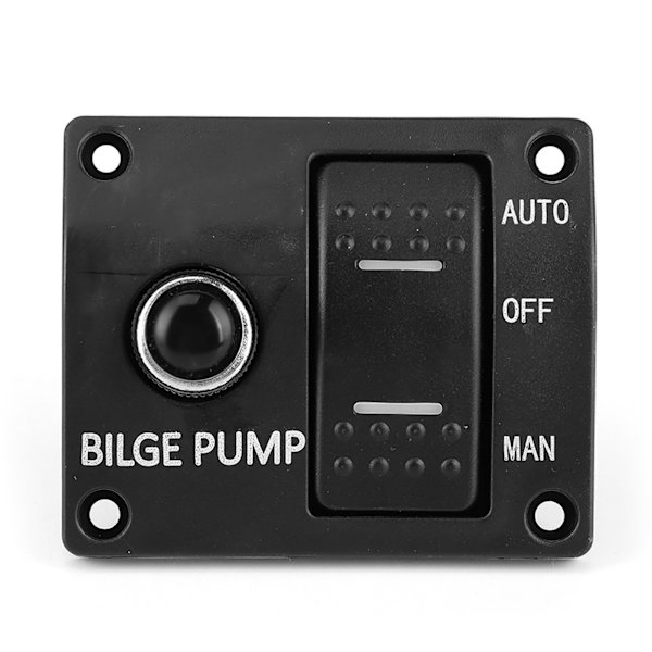 3-vejs lænsepumpbryderpanel Auto Off Manuel 12V 24V med LED-indikator Indbygget 15A afbryder