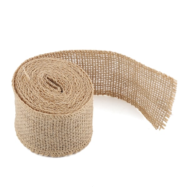 1M/3M/5M Rustik bröllopsdekor Naturlig Jute Hessian Burlap Band Tejp Spetskant