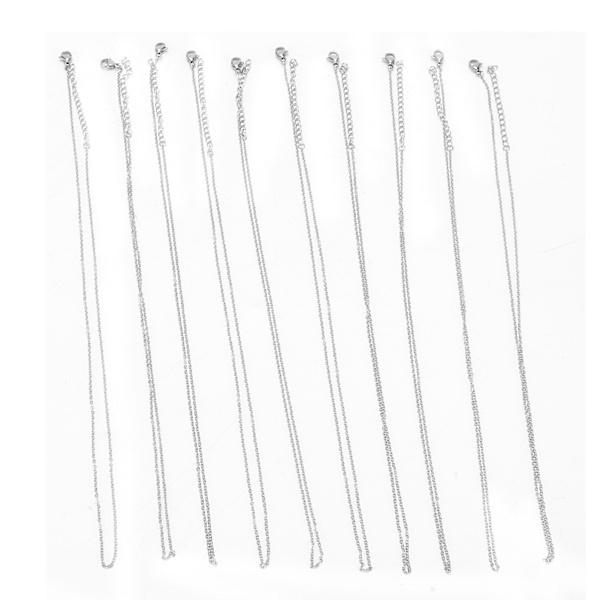10 stk Halskæder DIY Enkle fashionable rustfrit stål Chokers til mænd Kvinder Håndværk Dekoration Gave