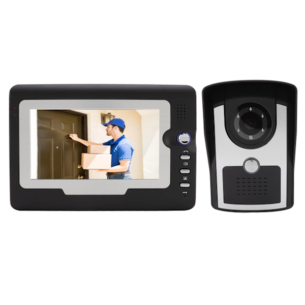 Smart HD Video Intercom dörrklocka Hem Elektronisk intercom dörrklocka med 12 klockor TFT LCD-skärm 100V‑240V US-kontakt