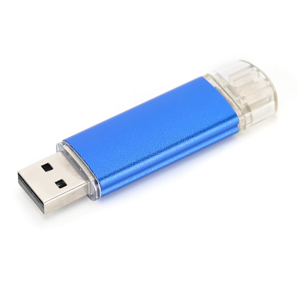 U Disk OTG Ljusblå DualHead Mini Metall USB 2.0 Flash Drive Minne Stick CW10050(64G )