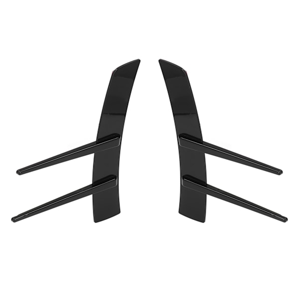 2 st Glanssvart Front Bumper Side Spoiler ABS Body Spoiler Canard Universal för bil