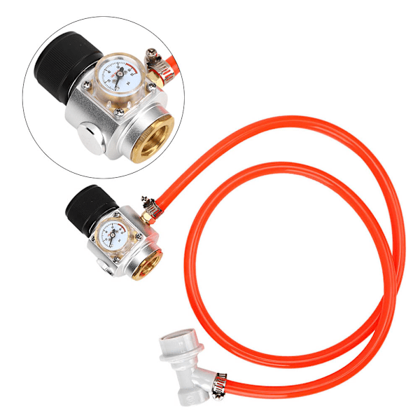 CO2-minigasregulator Bærbar CO2-lader Trykmåler Homebrew-værktøj med kuglelukning