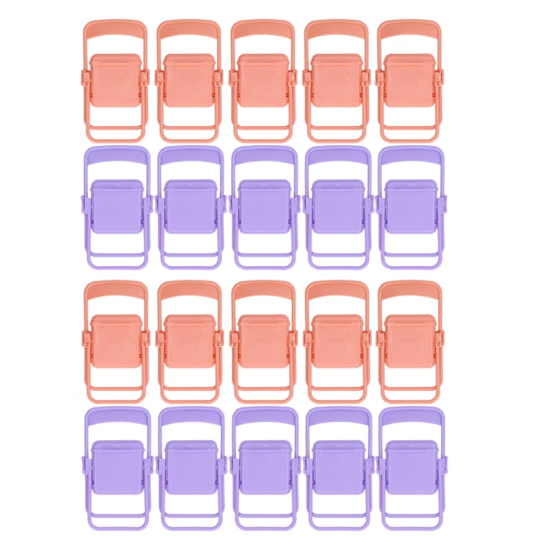 20 stk Mini Stol Telefonholder Sammenleggbar Livlig Farge Plassbesparende Mini Klappstol for Hjem Reise Kontor