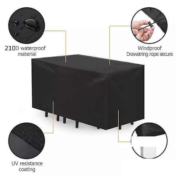 Vanntett Utendørs Møbeltrekk for Hageplen Terrasse - Anti-UV Oxford Stoff - Flere Størrelser (200x160x70cm)