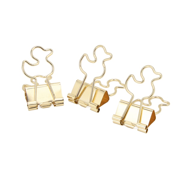 20 stk papirklemmer Stærk klemmeevne Holdbar jern Little Duck Design Bred anvendelse Små bindere Guld