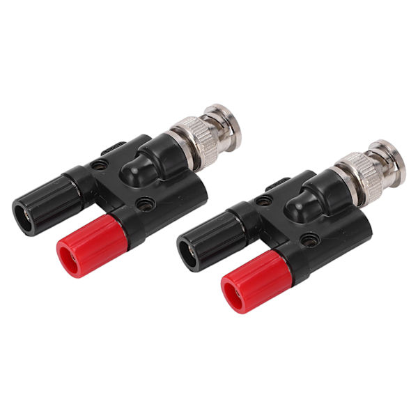 2 st BNC hane till dubbla 4 mm banan hona uttag bindande stolpe RF koaxial splitter adapterkontakt