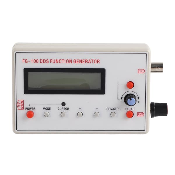 FG-100 DDS Funksjonsgenerator Sinusfrekvens 1HZ-500KHz Teller Signalkilde Generatormåler