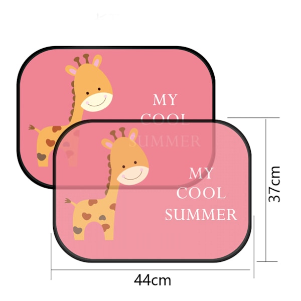 2 st Solskyddsnät för bilfönster, elektrostatisk adsorption, värmeisolering, nät, UV-skydd, giraff