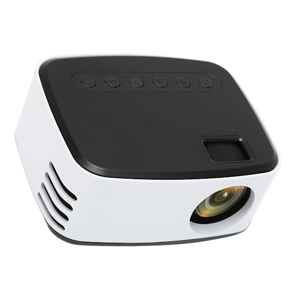 Miniprojektor Musta Valkoinen HD 1080P Kannettava Ulko- ja Kotiteatteriprojektor Älypuhelimelle Tabletille Kannettavalle Tietokoneelle TV-tikulle EU-pistoke 100‑240V