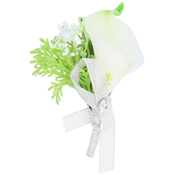 Kunstig Blomst Bryllup Corsage Brudgom Brud Boutonniere Brosche Bryllupsfest Indretning Mælkehvid