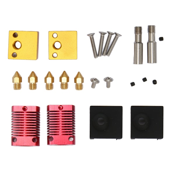 2 set Hot End Extruder Munstycke Kit Hög noggrannhet anodiserad frostad 3D-skrivare Extruder Hotend Kit för Ender 3 ersättning