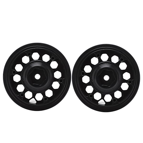 2 stk RC Hjulnav Felg Profesjonell Aluminium Legering Hjulnavsett for Axial SCX6 1/6 RC Bil Svart