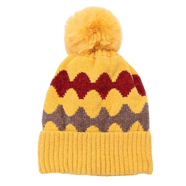 Flickor utendørs fortjockad mössa Andas og komfortabel hatt for födelsedagspresenter Nyårspresenter Yellow