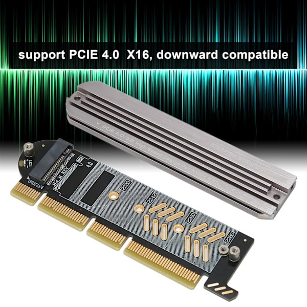 M.2 NVMe SSD til PCIe-adapter PCIe 4.0 aluminiumlegering Plug and Play M.2 PCIe-adapterkort for stasjonær X16-spor