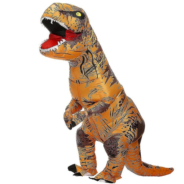 Heta uppblåsbara dinosauriekostymer kostymklänning T-rex Anime Party Cosplay brown Kids 120-145cm