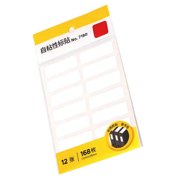 168 kpl Valkoisia itseliimautuvia tarroja 13x38 mm vahva tarttuvuus Kestäviä irrotettavia tyhjiä tarratarhoja toimitukseen Postiosoite