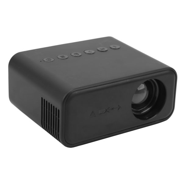 Miniprojektor Svart 1920x1080 Fjärrkontroll Inbyggd högtalare USB-driven bärbar projektor för Family Office 100‑240V EU-kontakt