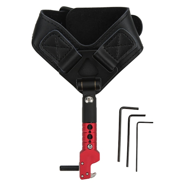Pilbåge Compoundbåge Utlösningshjälp Trigger Justerbar Båge Utlösning Handledsrem Skytte Handledsband Spridare Röd
