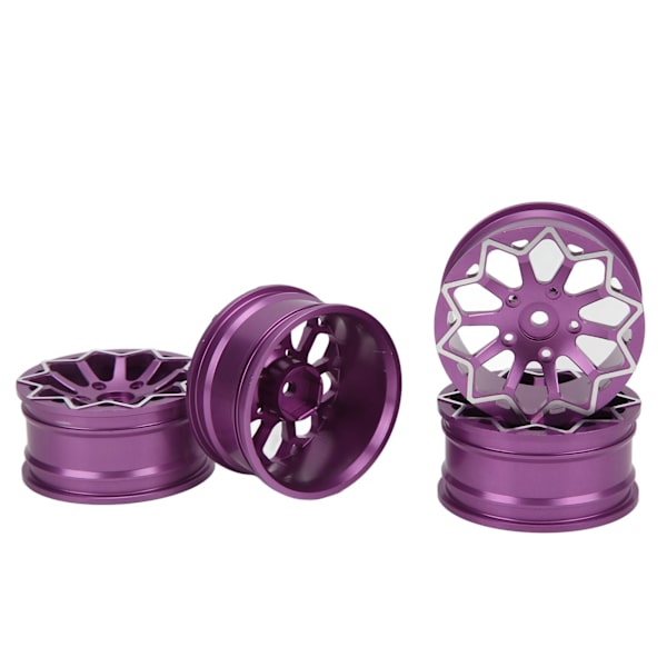 4 kpl RC-pyörien vanteet CNC-alumiiniseos 52 mm halkaisijaltaan pyörän napa 1/10 Drift On Road Racing Car Purple