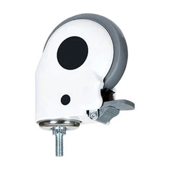 Svinghjul 5 tommer Lav støj Heavy Duty TPR Hjultilbehørsudskiftning med bremse til vogn Universalhjul med bremse 5 tommer TPR