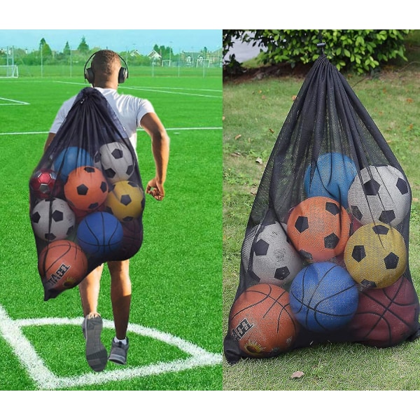 Erittäin suuri urheilullinen mesh verkkopallolaukku Jalkapallon harjoitusvälineiden säilytyslaukku