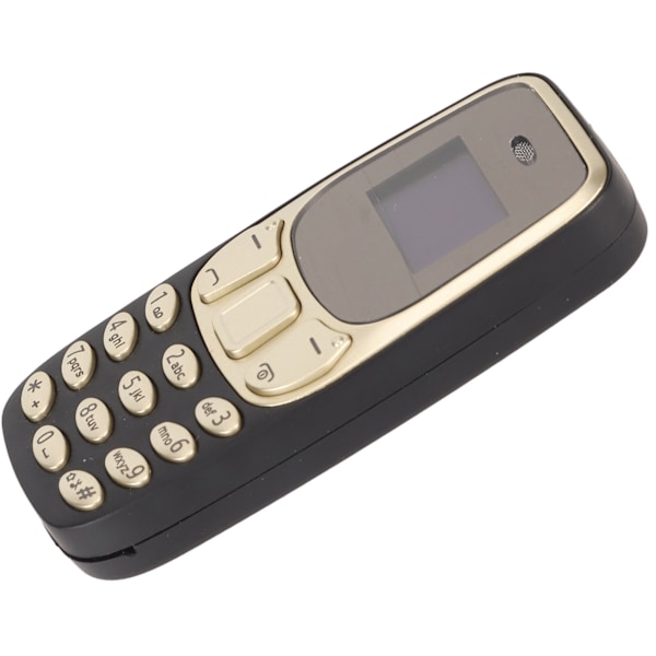 Maailman Pienin Puhelin Handsfree Bluetooth-soitin Dual SIM-kortti Lukitsematon GSM 2 in 1 Mini Matkapuhelin Musta Kulta