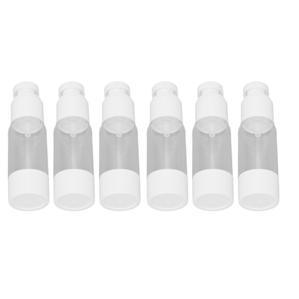 6st Kosmetiska flaskor Plastpresstyp Vakuumtransparent påfyllningsbar behållare 30ml
