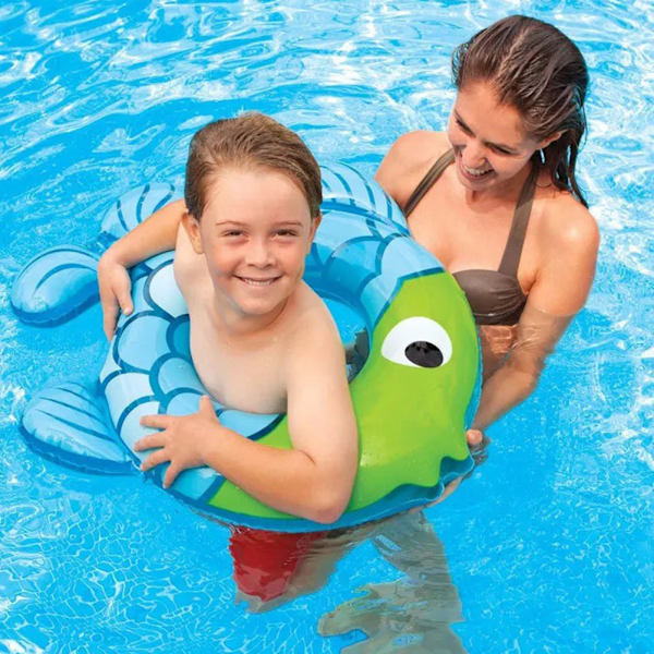 Uppblåsbar pool flyter Söt tecknad tjock simrörsring för barn väger 25-50 kg simleksaker för pool utomhus strandfest