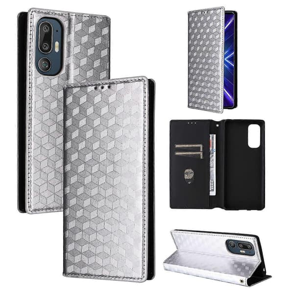 Puhelinkotelo HTC U24 Pro 5G -nahkakotelo Silver HTC U24 Pro 5G