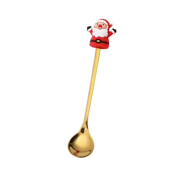 4ST Julskedsgaffelset i rostfritt stål tomte julgransformad dekor servis för hemmamiddag med grön låda