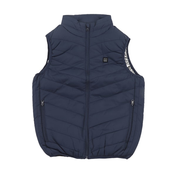 Lämmitetty liivi, 9 aluetta, 3 lämpötilatasoa, nopea lämmitys, USB, sininen sähkölämmitteinen liivi ulkoiluun, talvimatkailuun, XL 60‑67,5 kg