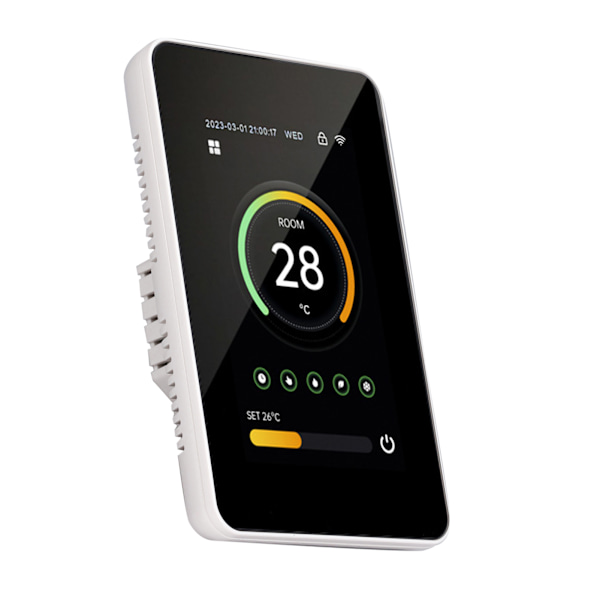 Smart WiFi Termostat Digital for Tuya App Control Hjem Gulvvarme Vertikal Skjerm 100‑250VAC 16A