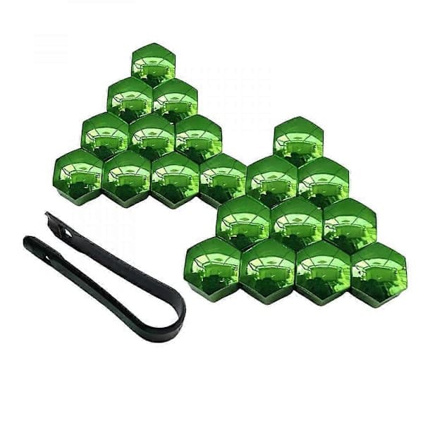 20 stk hjulmutterdeksler til biler, rustbeskyttelse, sølv, 17 mm Grønn 17mm Valgfritt Green 17mm