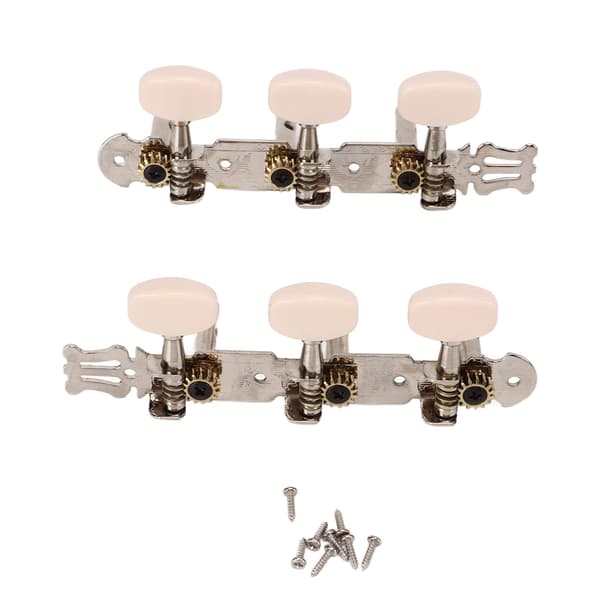 【NX】2 stk String Tuning Key 3L 3R Metall Kremfarget Knapp Akustisk Gitar Stemmeskruer