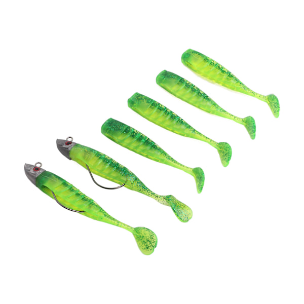 2 Set Silikon Fiskebete Mjukt Fiskebete för Saltvatten Sötvattensolja Grön