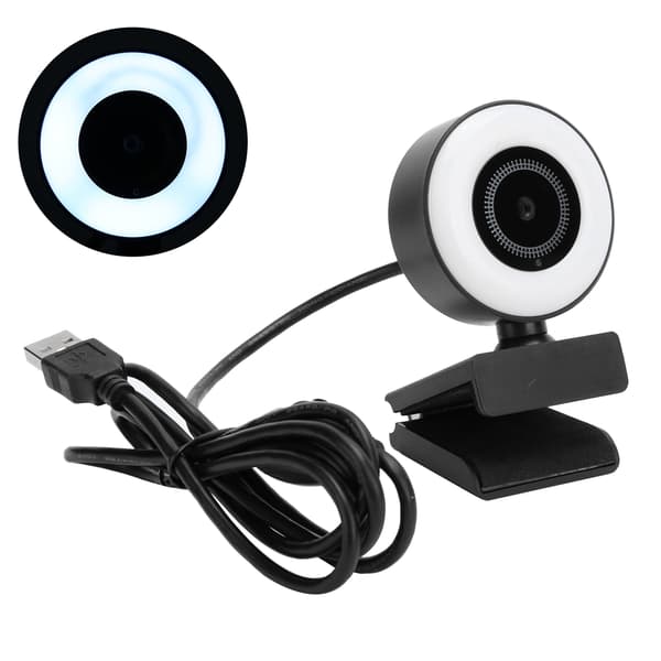 Webcam med lys indbygget mikrofon til live streaming video computer tilbehør 1080P