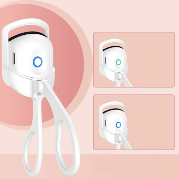 Uppvärmda ögonfransböjare 2 temperaturkontroller USB-laddning 30 sekunder Värmeplast Bärbar fransböjare för hem vit