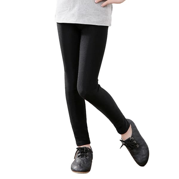 Barnleggings i enfärgad, glansig, högelastisk stretch, slim fit för barn 100 cm