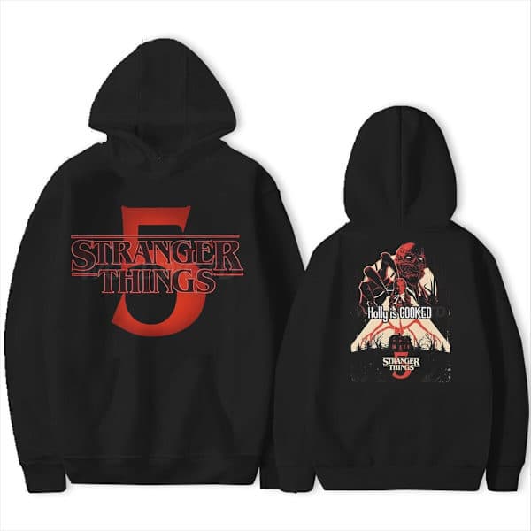 Stranger Things 5 Hættetrøje – Unisex – Varm fleeceforet sweatshirt – Efterår/Vinter Sort 1 L Black 1[NX] Black 1 L