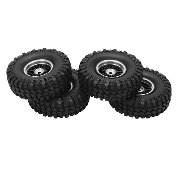 4 stk RC bilhjul dekksett 55 mm aluminium for- og bakhjul for AXIAL SCX24 1/24 RC bilbånd svart