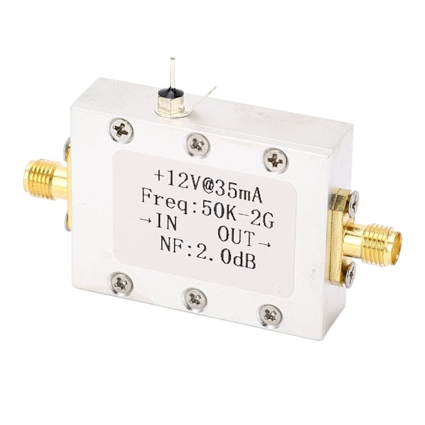 Bredbandsförstärkare 50K‑2GHZ LNA-förstärkare Lågt brus 31dB Högförstärkning DC 9‑15V tillbehör