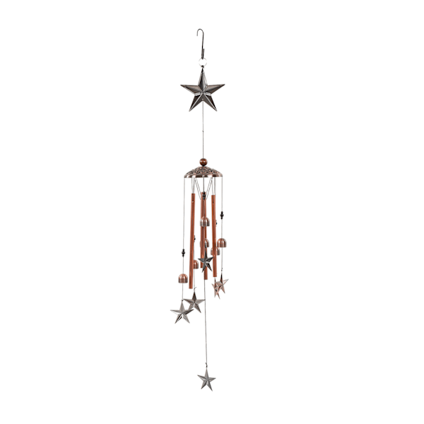 Utomhus vindspel metall koppar Behagligt skarpt ljud Star Style metall vindspel för utomhus trädgård innergård