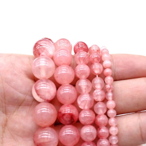 Blodrød kalsedonstein løse perler krystall DIY håndlaget perletilbehør 4mm 90 pieces