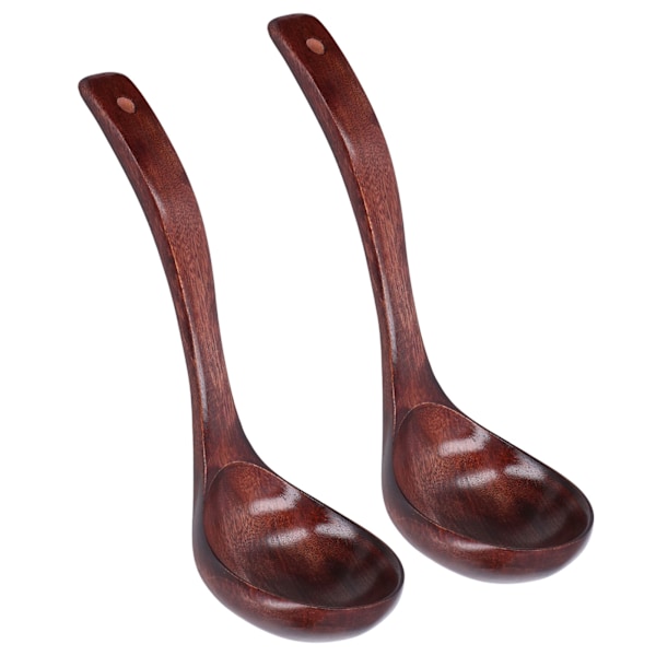2st träsked slev Långt handtagsset kit för gröt kaffe dessert9 cm sked bredd
