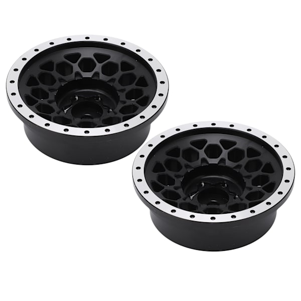 2 stk RC Hjulnav Felg Profesjonell Aluminium Legering Hjulnavsett for Axial SCX6 1/6 RC Bil Svart