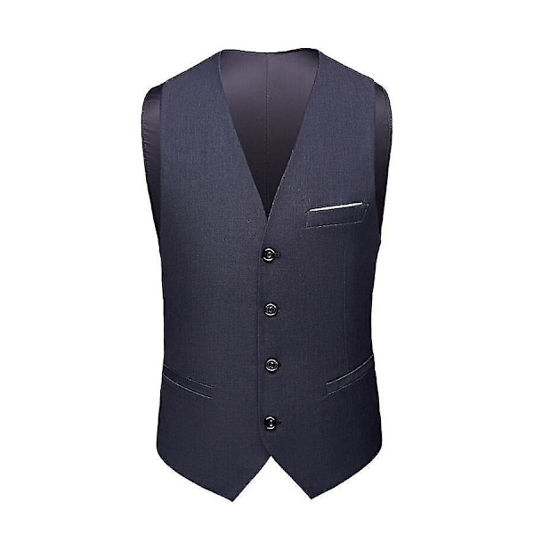 Slim Fit Grey Men's Business Casual V-neck Suit Vest