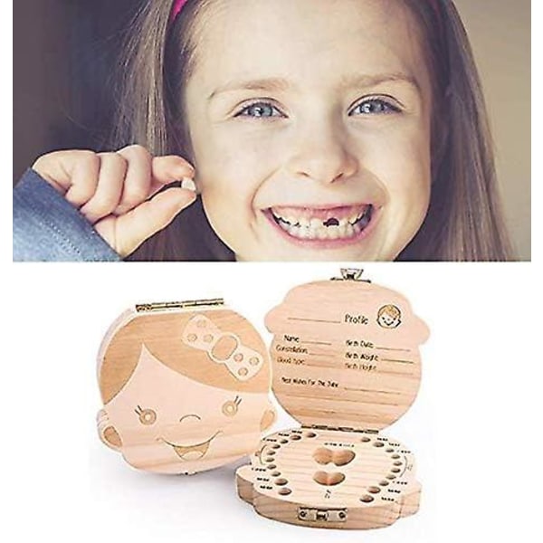 Tänder förvaringsbox för flickor, baby förvaringsbox, box för baby, barn mjölktänder/navelsträng/ organizer för flickor