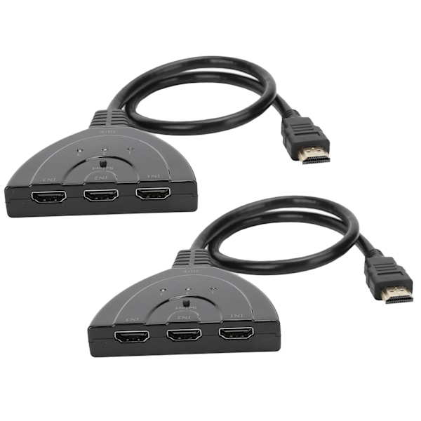 2 stk. HDMI Splitter 3 Port 4Kx2K Multifunktionel Hub Box Switcher til LCD HD TV